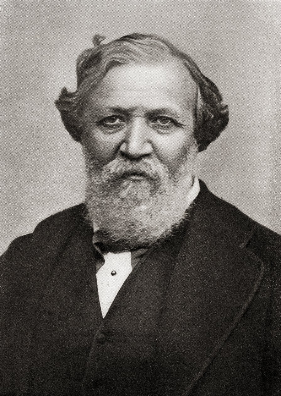 Porträtt av den engelske poeten Robert Browning (1812-89) av English School