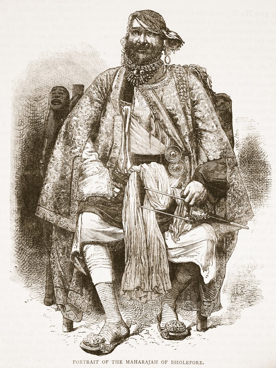 Porträtt av Maharajah av Dholepore, illustration från Cassells Illustrated History of England av English School