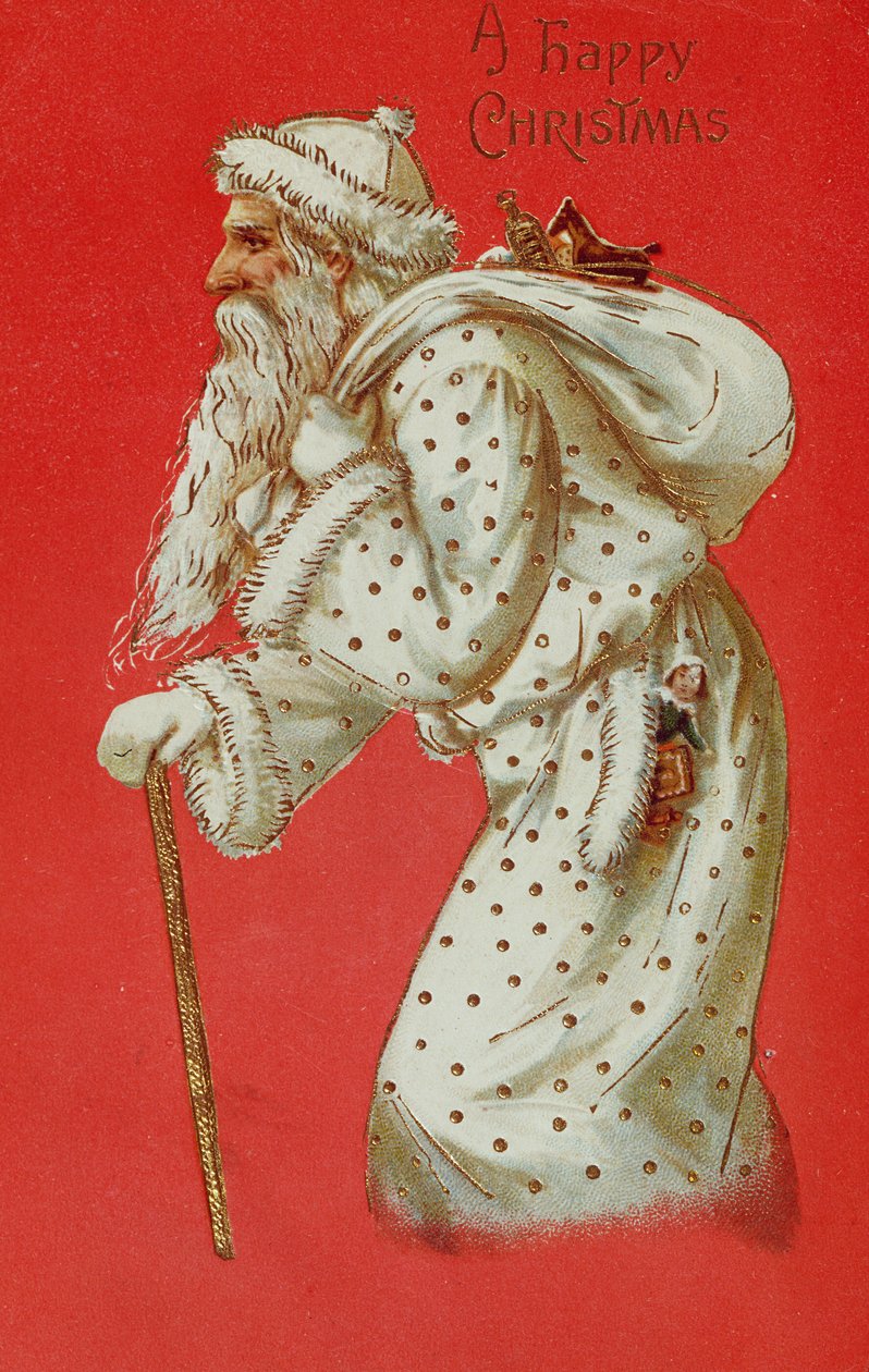 Vykort föreställande jultomten, ca 1900 av English School