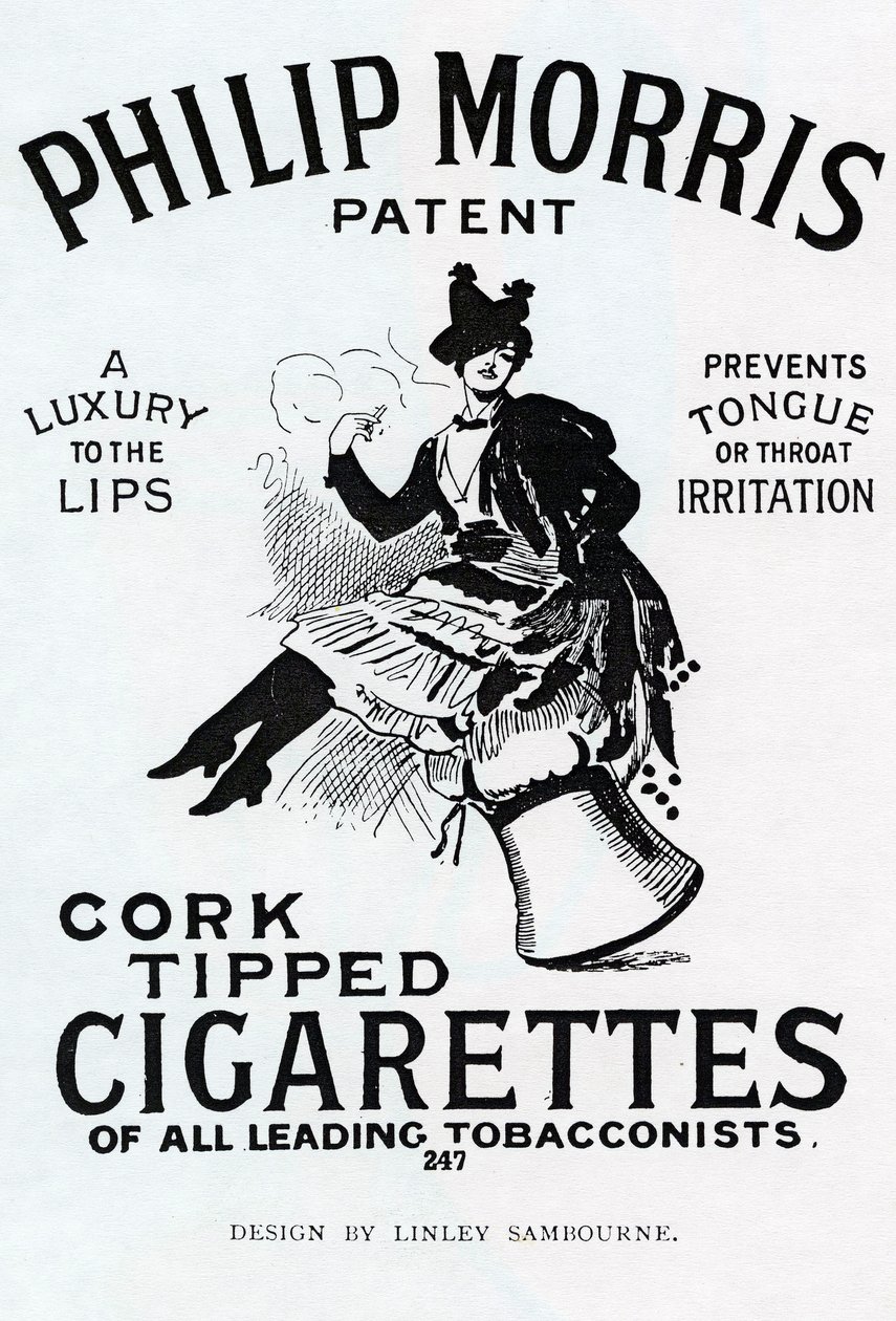 Affisch för Philip Morris Cigarettes, designad av Linsay Sambourne, 1896 av English School