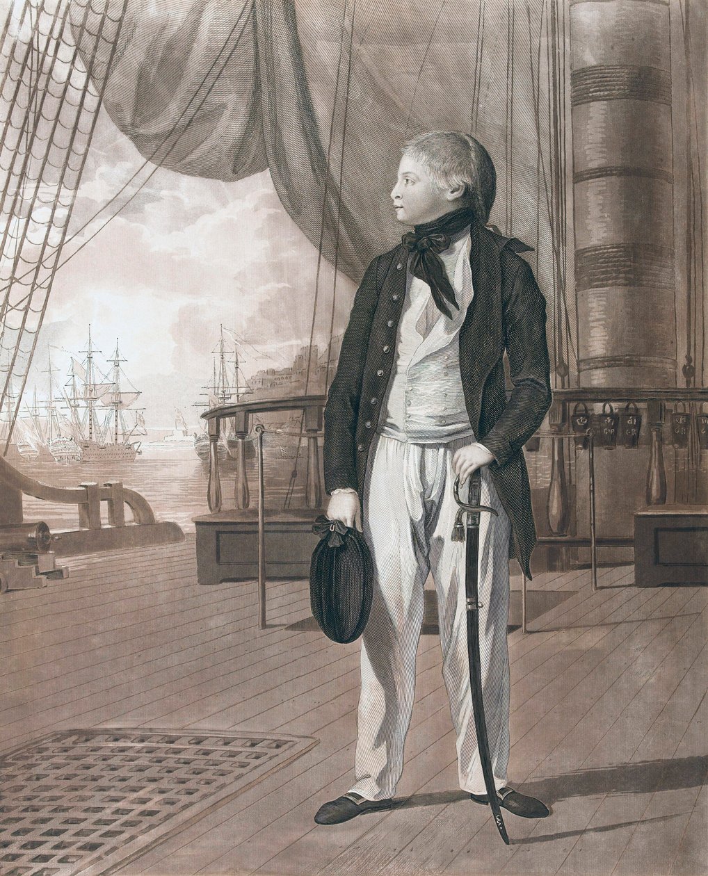 Prins William Henry som midshipman Senare kung William IV av English School