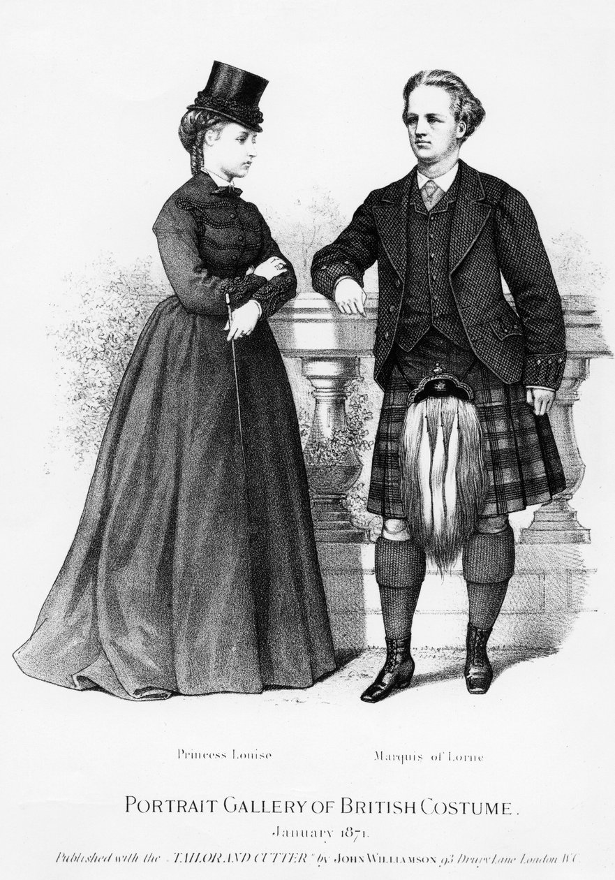 Prinsessan Louise och markisen av Lorne, 1871 av English School