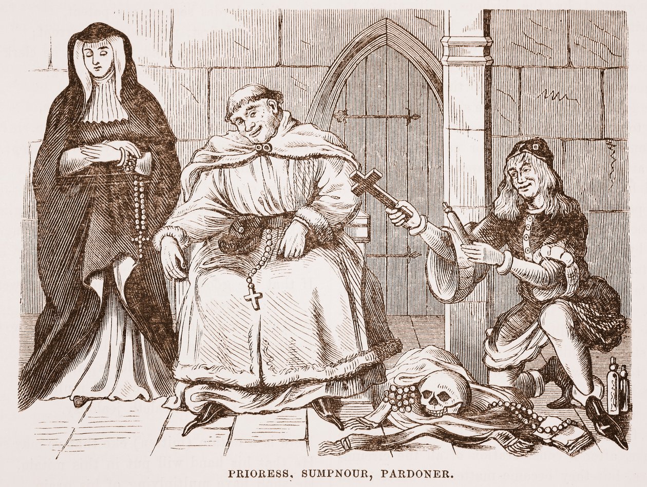 Prioress, Sumpnour, benådare av English School