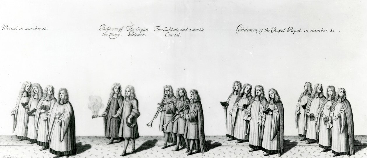 Procession vid kröningen av Jakob II, 1687 av English School