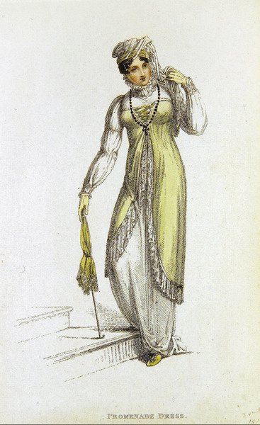 Promenadklänning, modeplatta från Ackermann