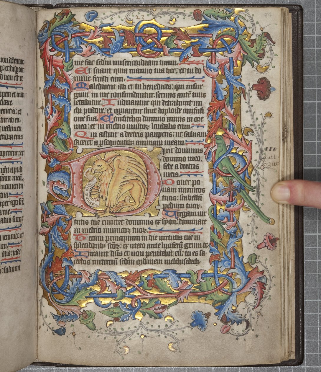 Psaltare med Sarum-brukskalender, Fol 82 recto, c.1425-75 (bläck, färg & guld på veläng) av English School