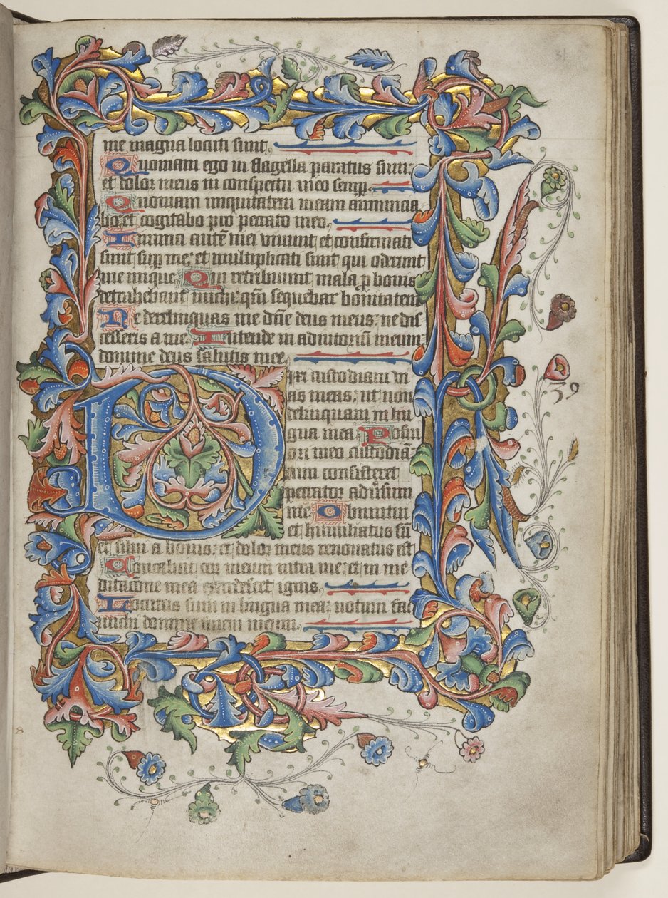 Psaltare med Sarum-brukskalender, ca 1425-75 (bläck, färg & guld på veläng) av English School