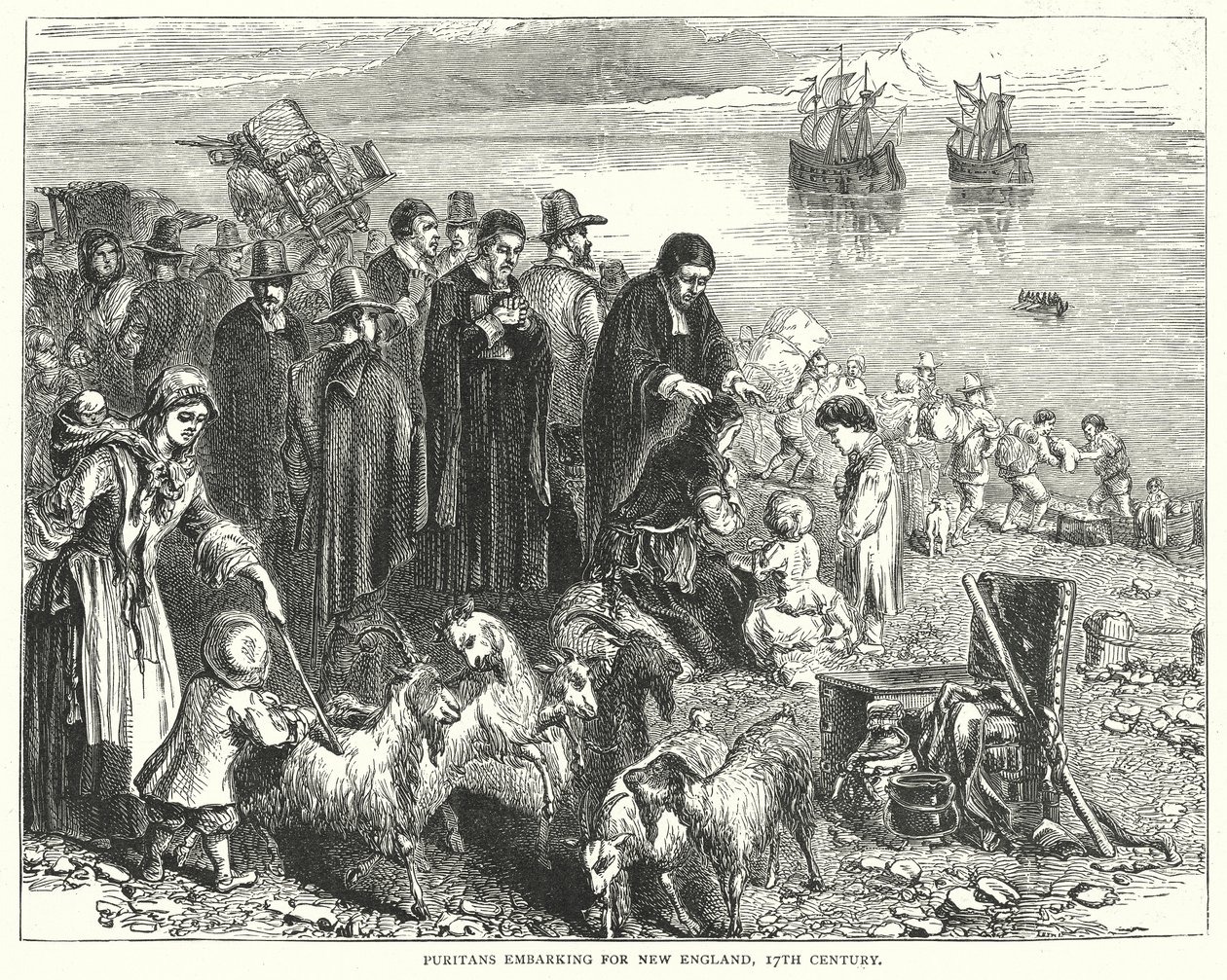 Puritaner på väg till New England av English School