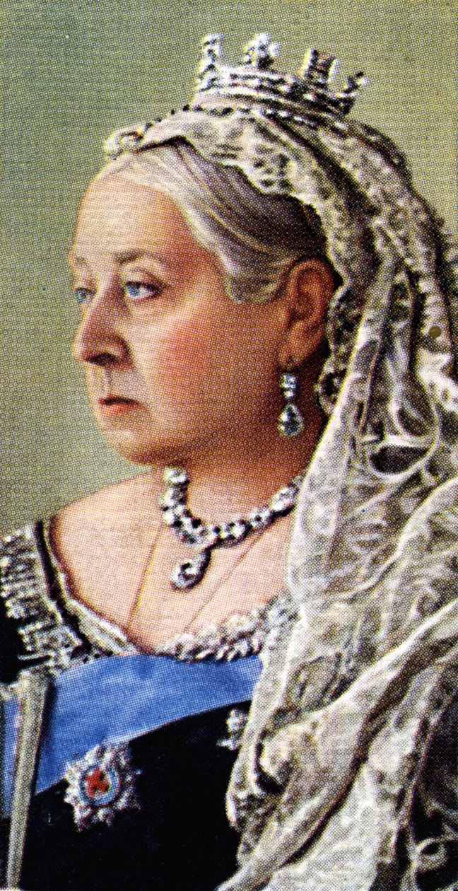Drottning Victoria (litho i färg) av English School