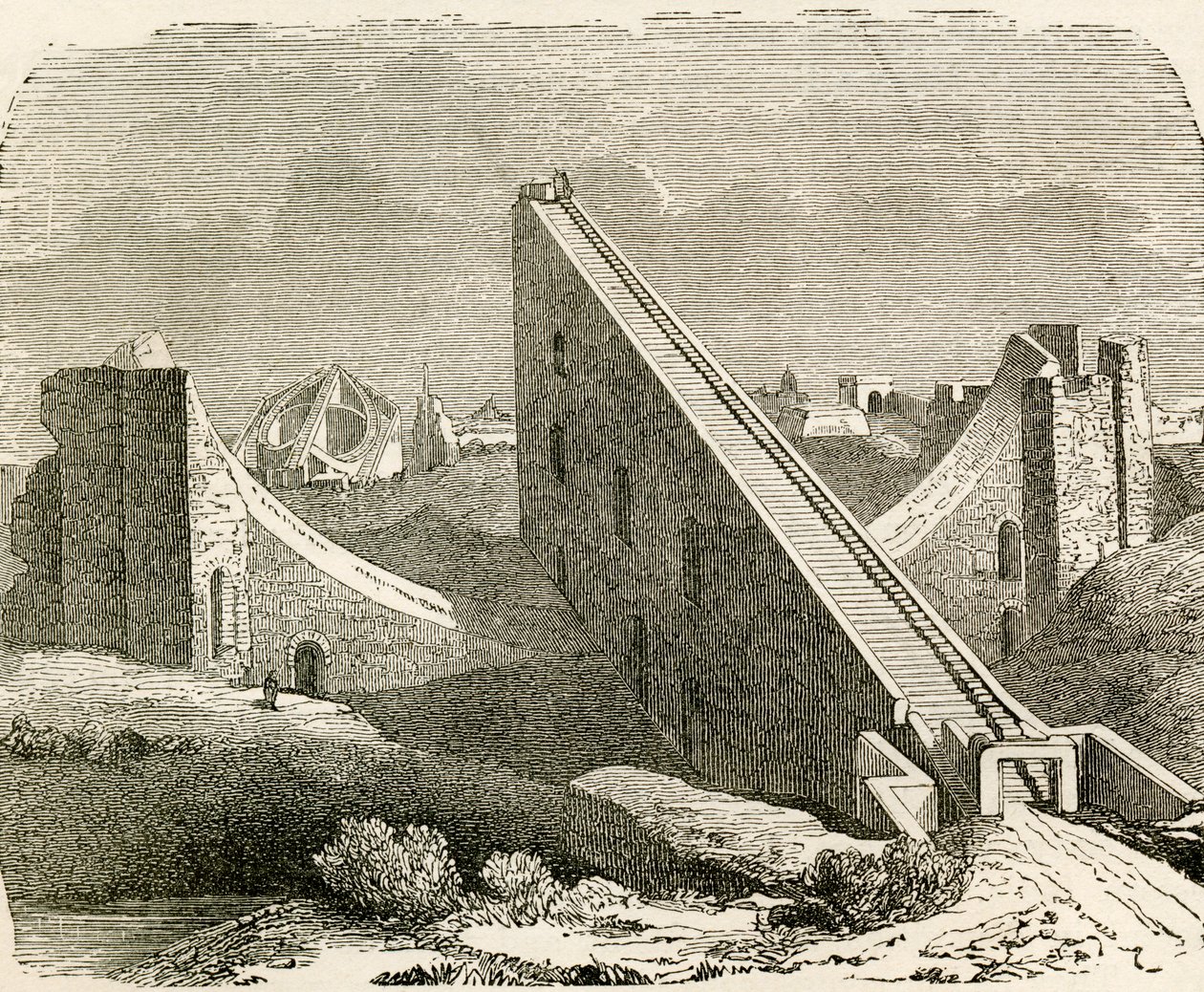Raja Jai Singhs astronomiska observatorium, Benares, Uttar Pradesh, Indien, från 