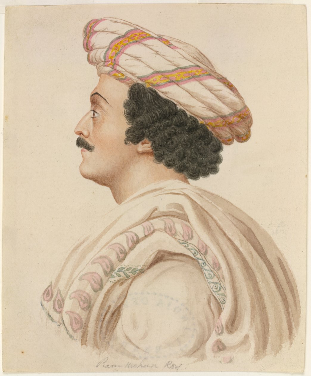 Raja Ram Mohan Roy (akvarell på papper) av English School
