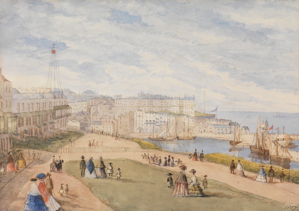 Ramsgate, West Cliff, 1857 (wc på papper) av English School