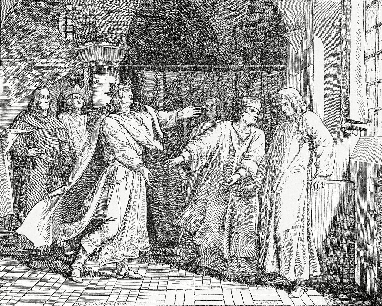 Försoning mellan Ludvig IV, romarnas kung, med Fredrik den fagre, kung av Tyskland 1325, 1882 av English School