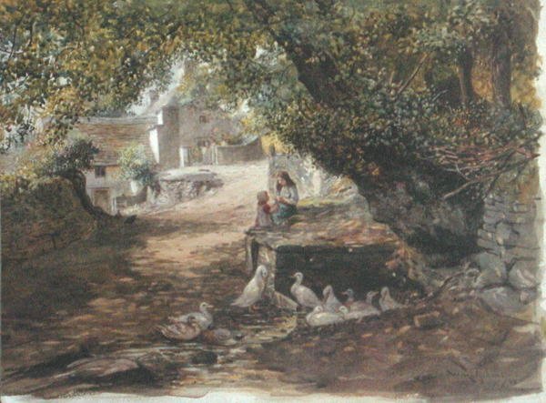 Resting in the Shade, ca 1880 (akvarell på papper) av English School