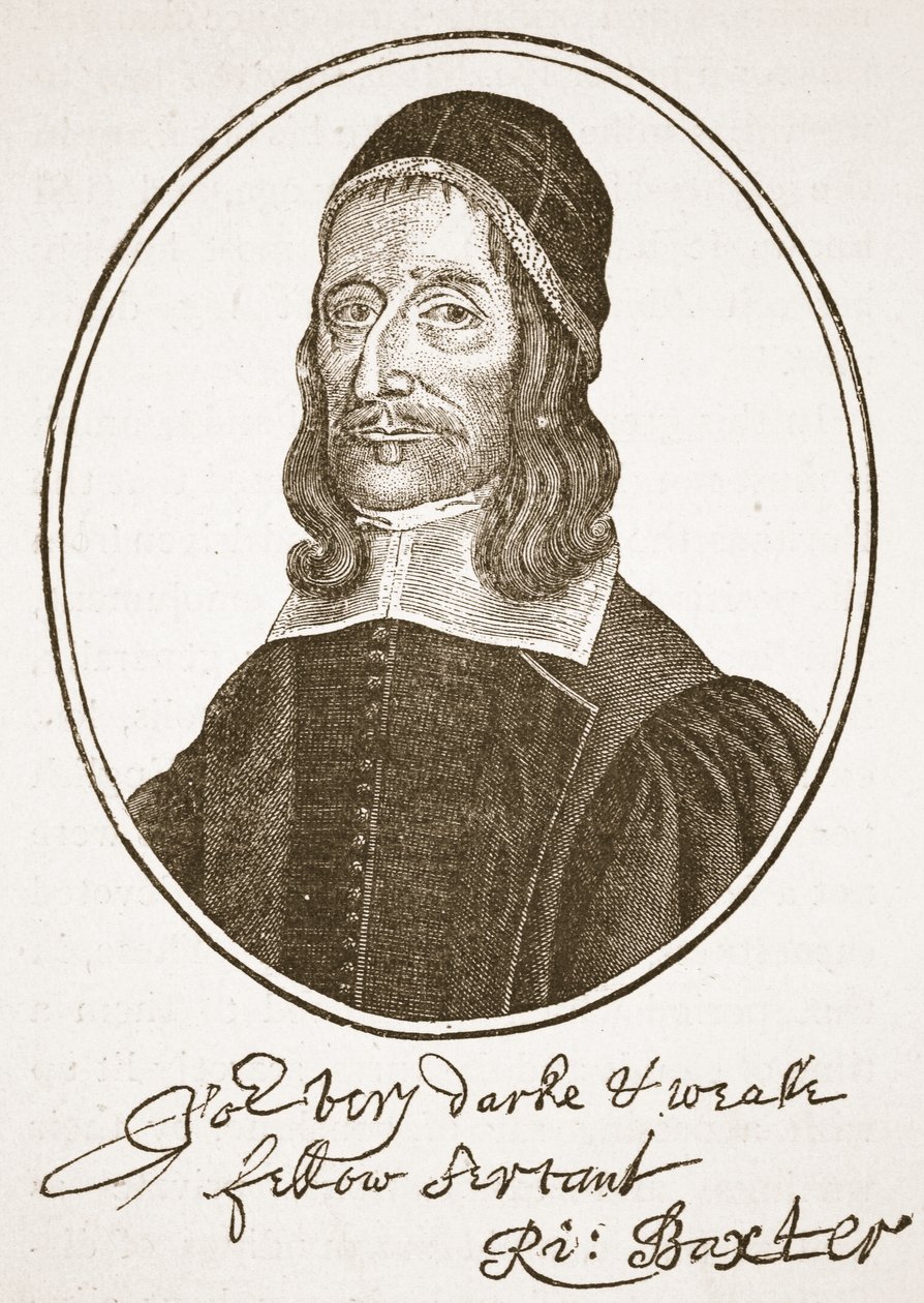 Richard Baxter, illustration från The Church of England: A History for the People av H.D.M. Spence-Jones, pub. ca 1910 (sepiafoto) av English School