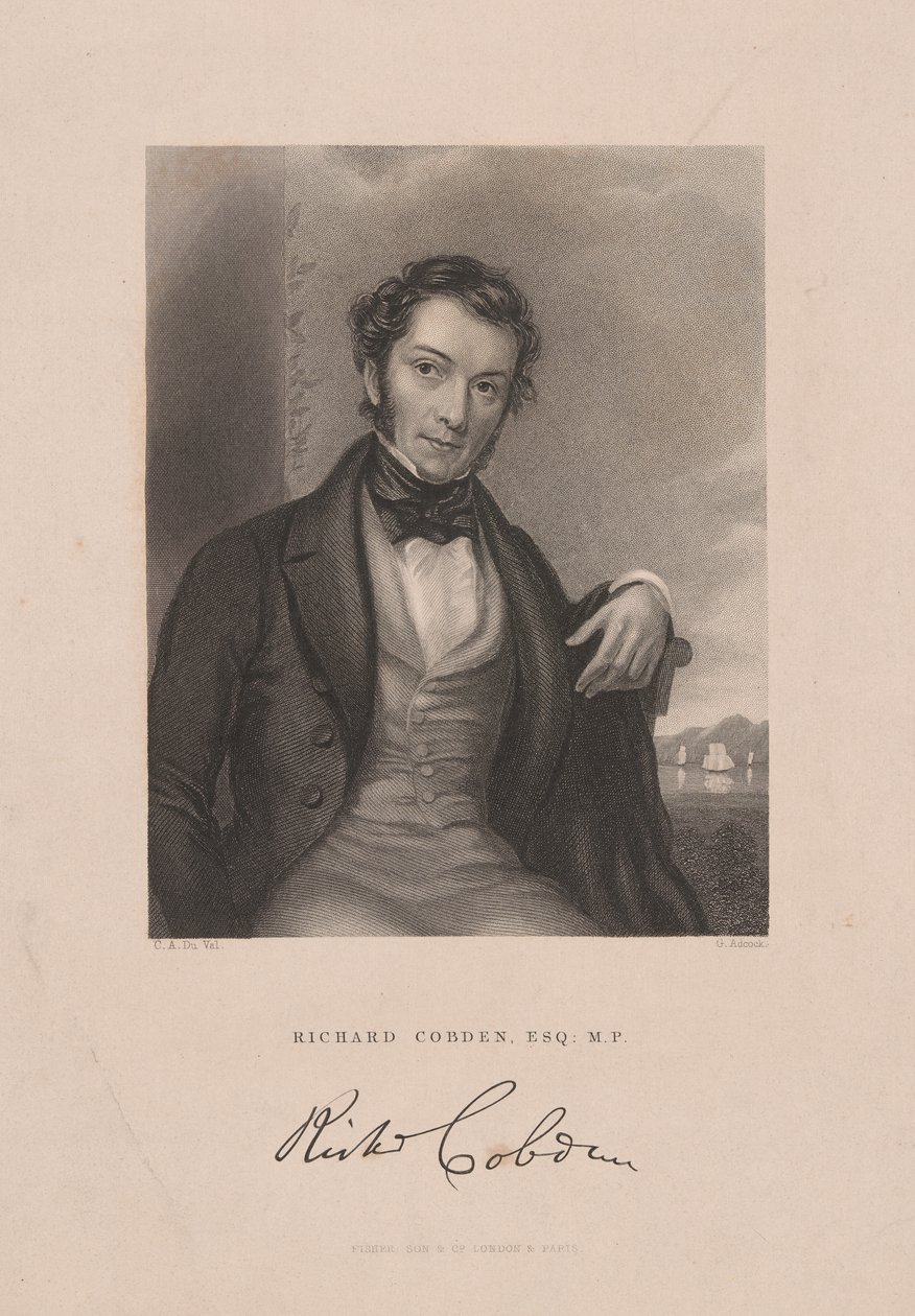Richard Cobden, ca 1843 (gravyr) av English School