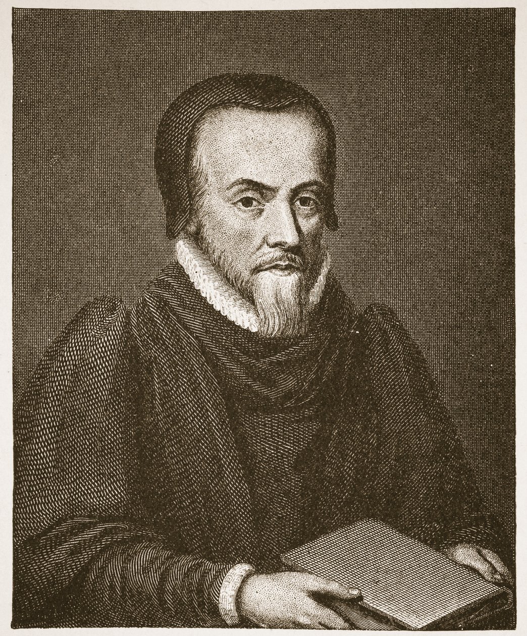 Richard Hooker, illustration från The Church of England: A History for the People av H.D.M. Spence-Jones, pub. ca 1910 (sepiafoto) av English School