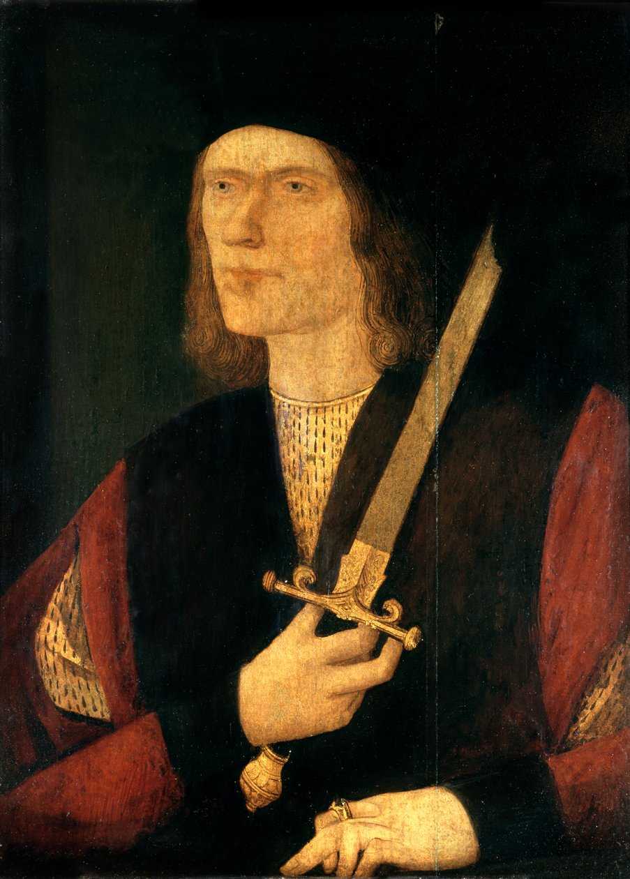 Richard III (1452-85) (olja på panel) av English School