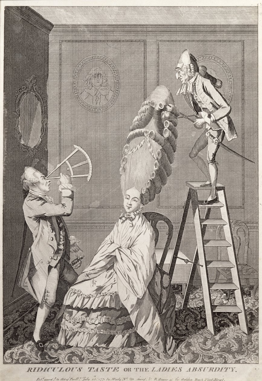 Ridiculous Taste or the Ladies Absurdity, pub. av A. Darly, London, 1771 av English School