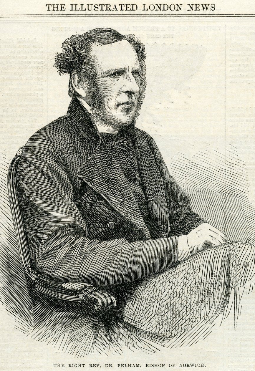 Höger pastor Dr Pelham, biskop av Norwich från The Illustrated London News 14 oktober 1865 av English School
