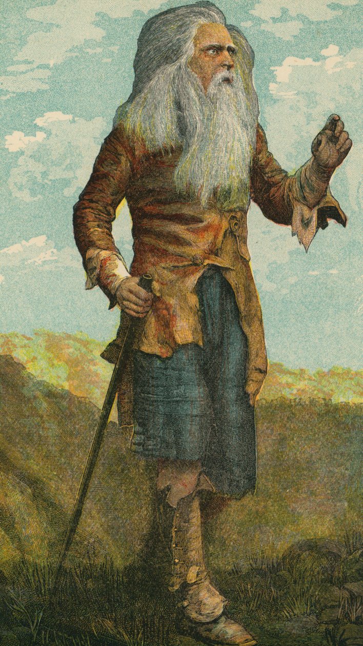 Rip Van Winkle (färglitografi) av English School