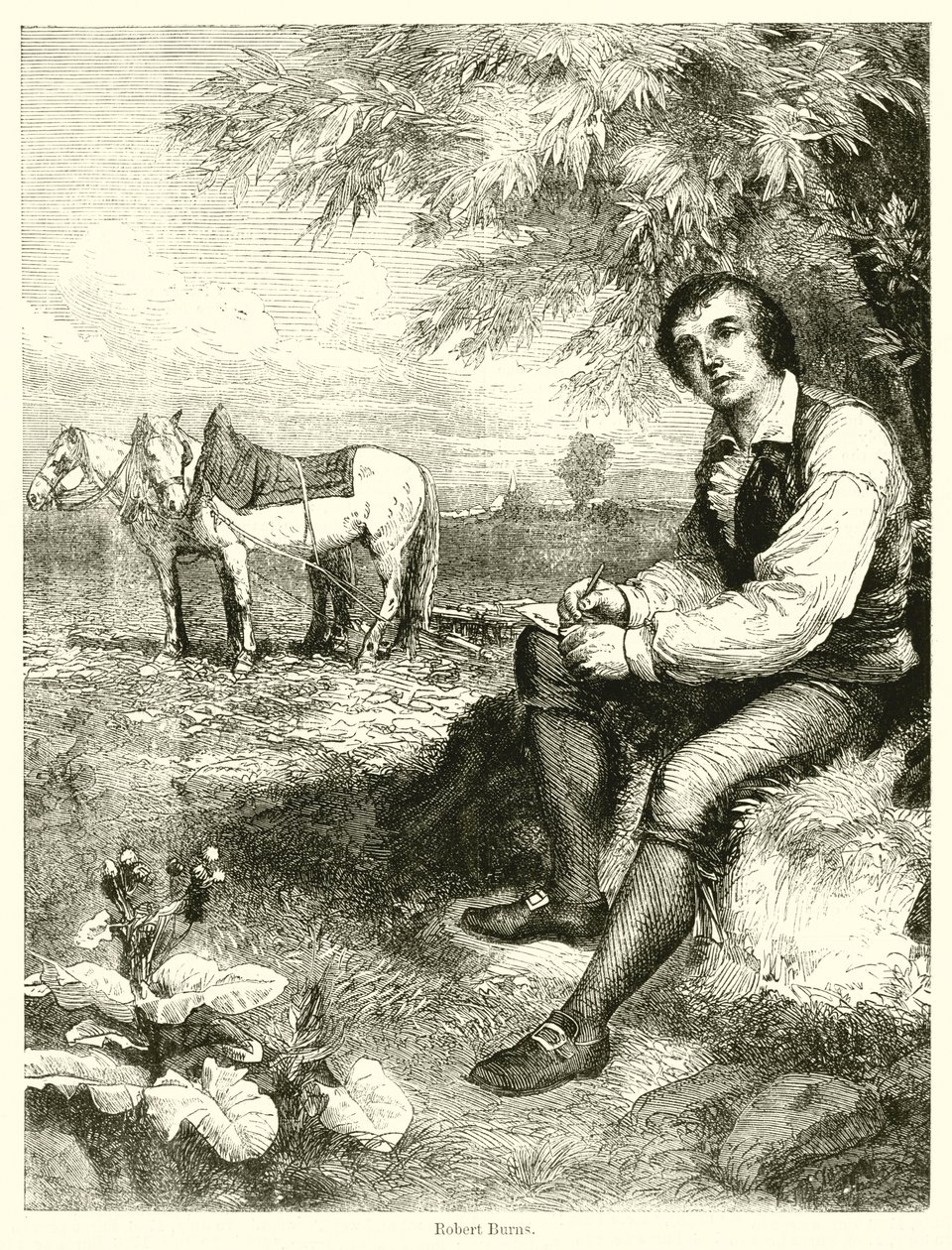 Robert Burns (gravyr) av English School