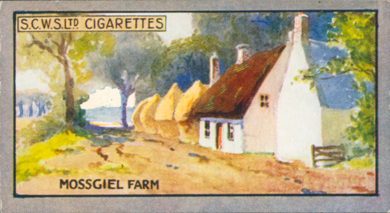 Robert Burns: Mossgiel Farm (färglitografi) av English School