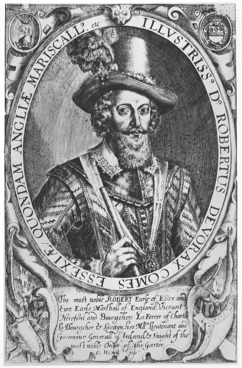 Robert Devereux, 2nd Earl of Essex (gravyr) av English School