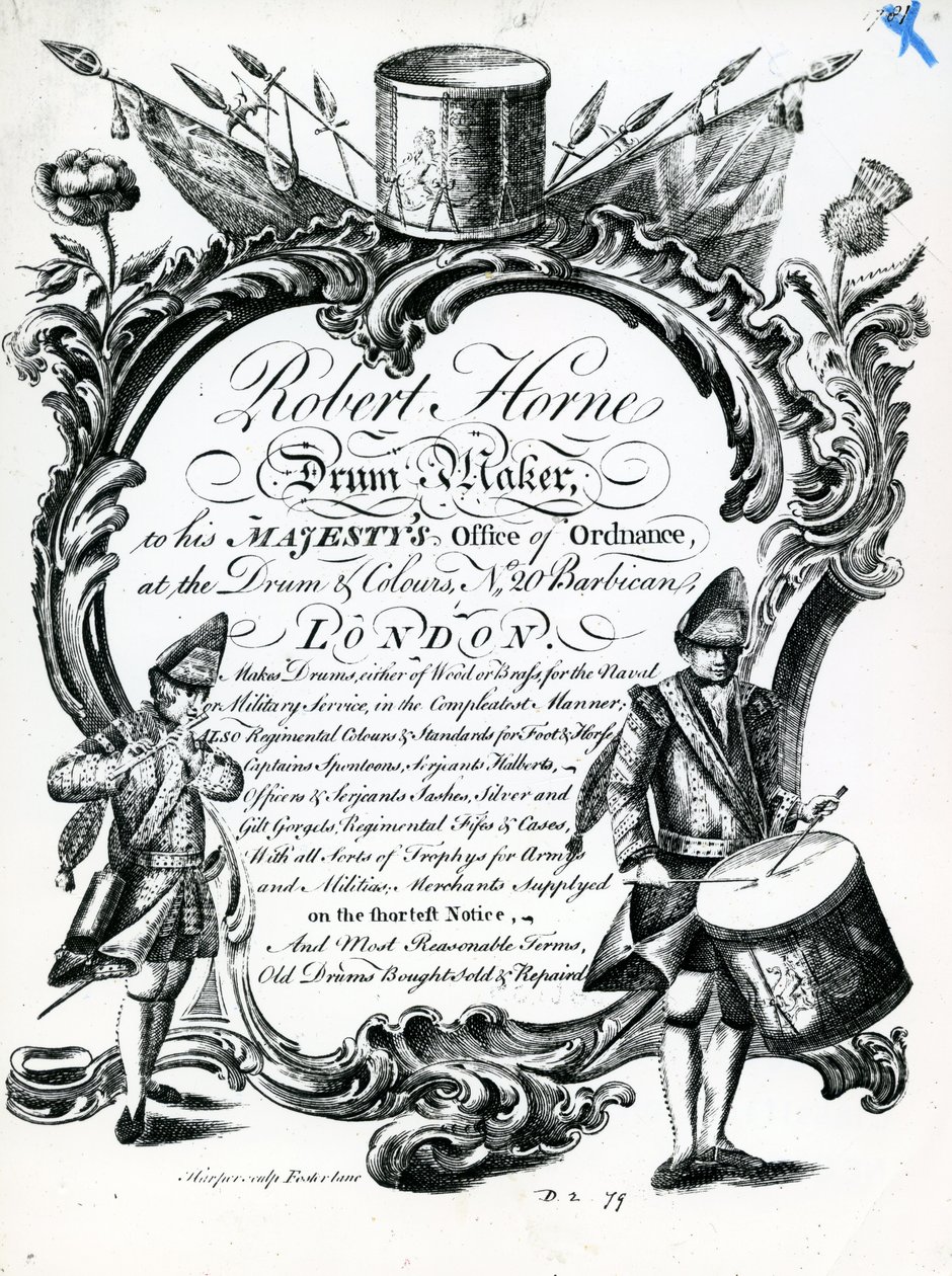 Robert Horne, trummakare (gravyr) av English School