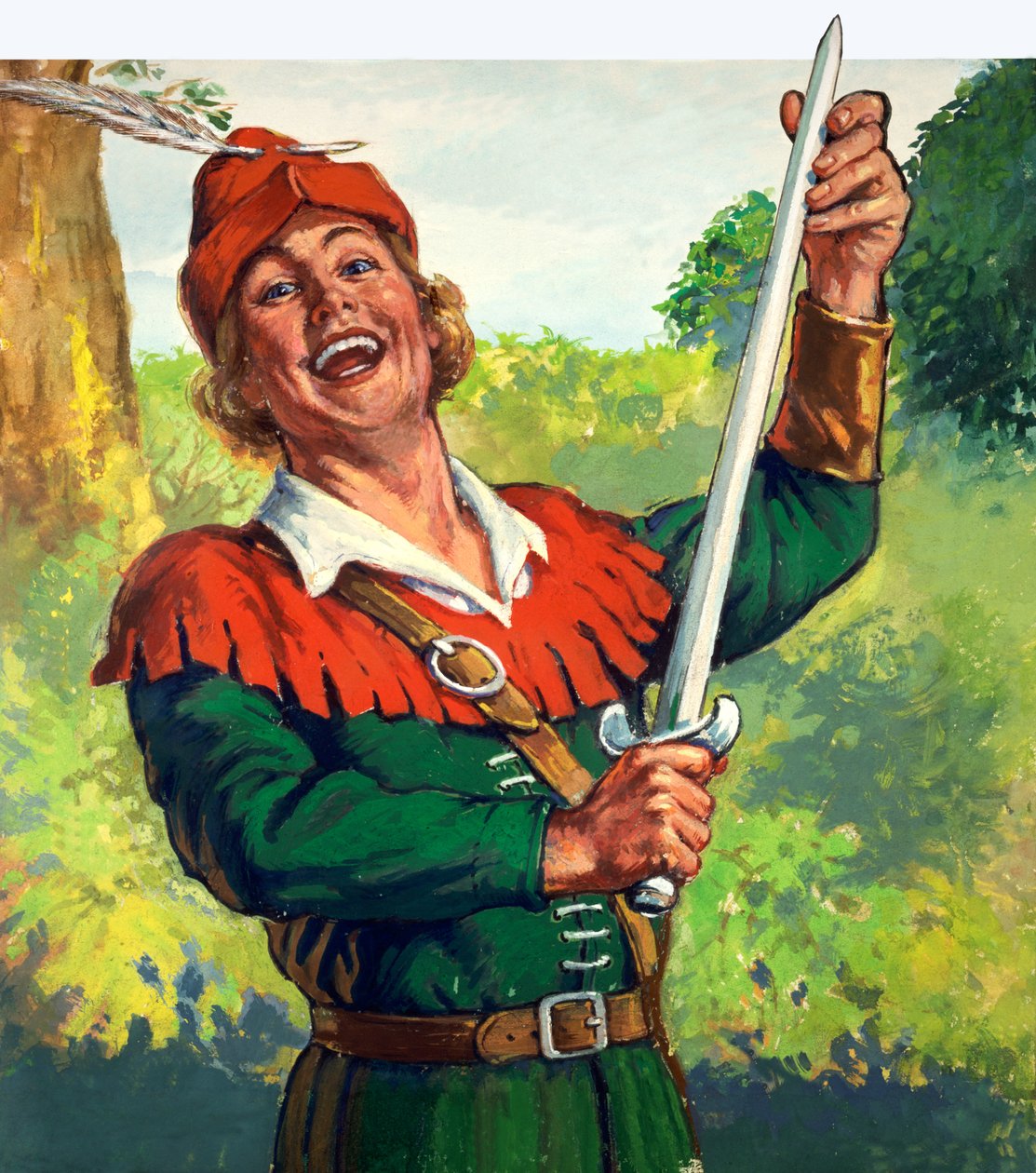 Robin Hood (gouache på papper) av English School