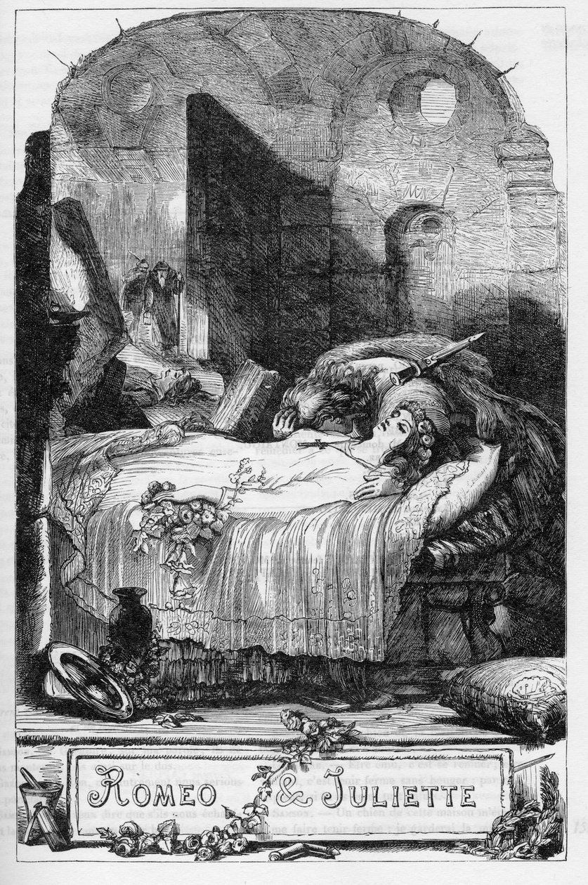 Romeo och Julia (Romeo och Julia) - Illustration i "" Completes av William Shakespeare""" 1866 - Illustrationerna och den allmänna formen för denna utgåva är lånade från Cassells illustrerade Shakespeare, publicerad i London av English School
