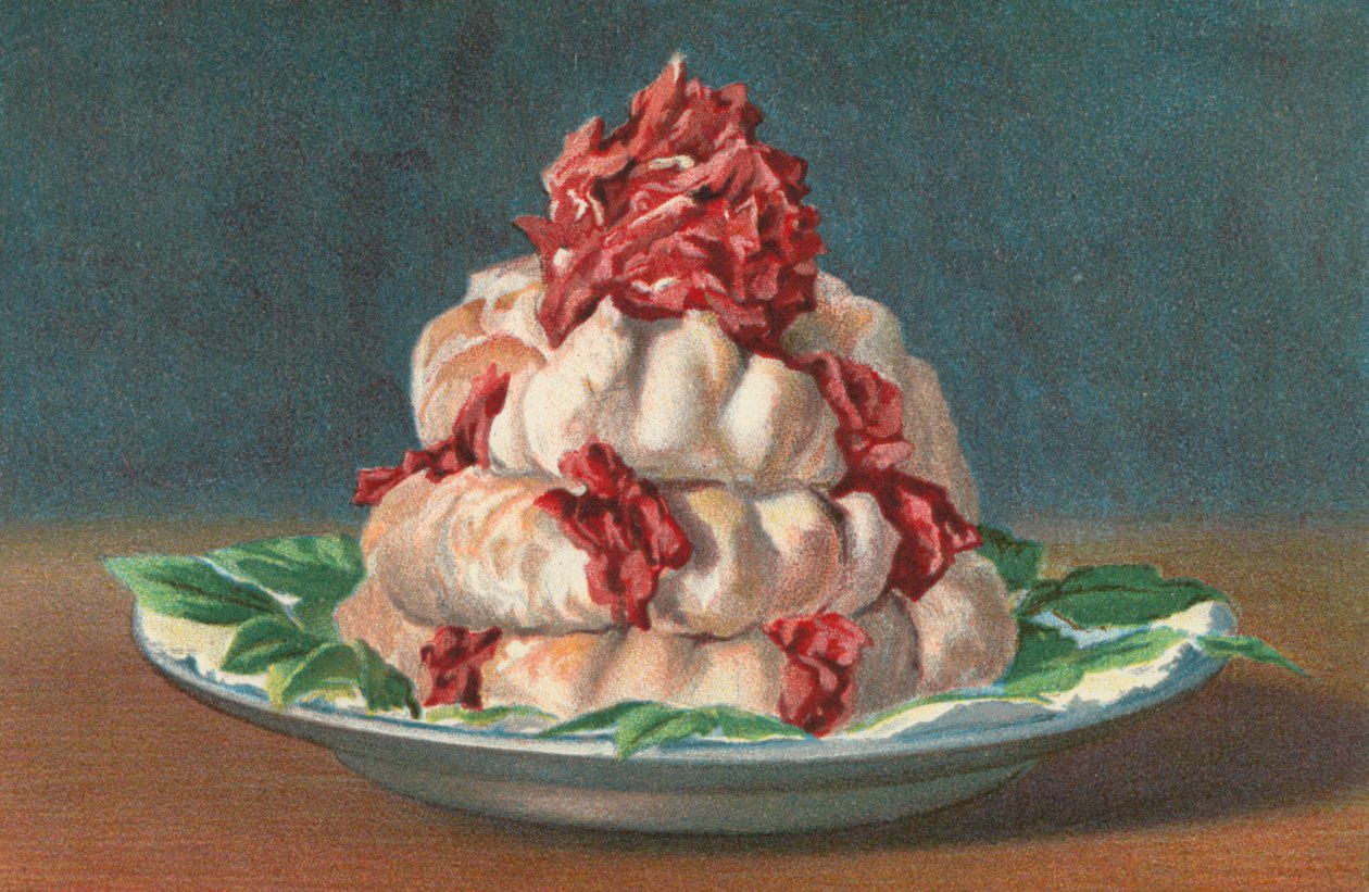Rose Meringue (färglitografi) av English School