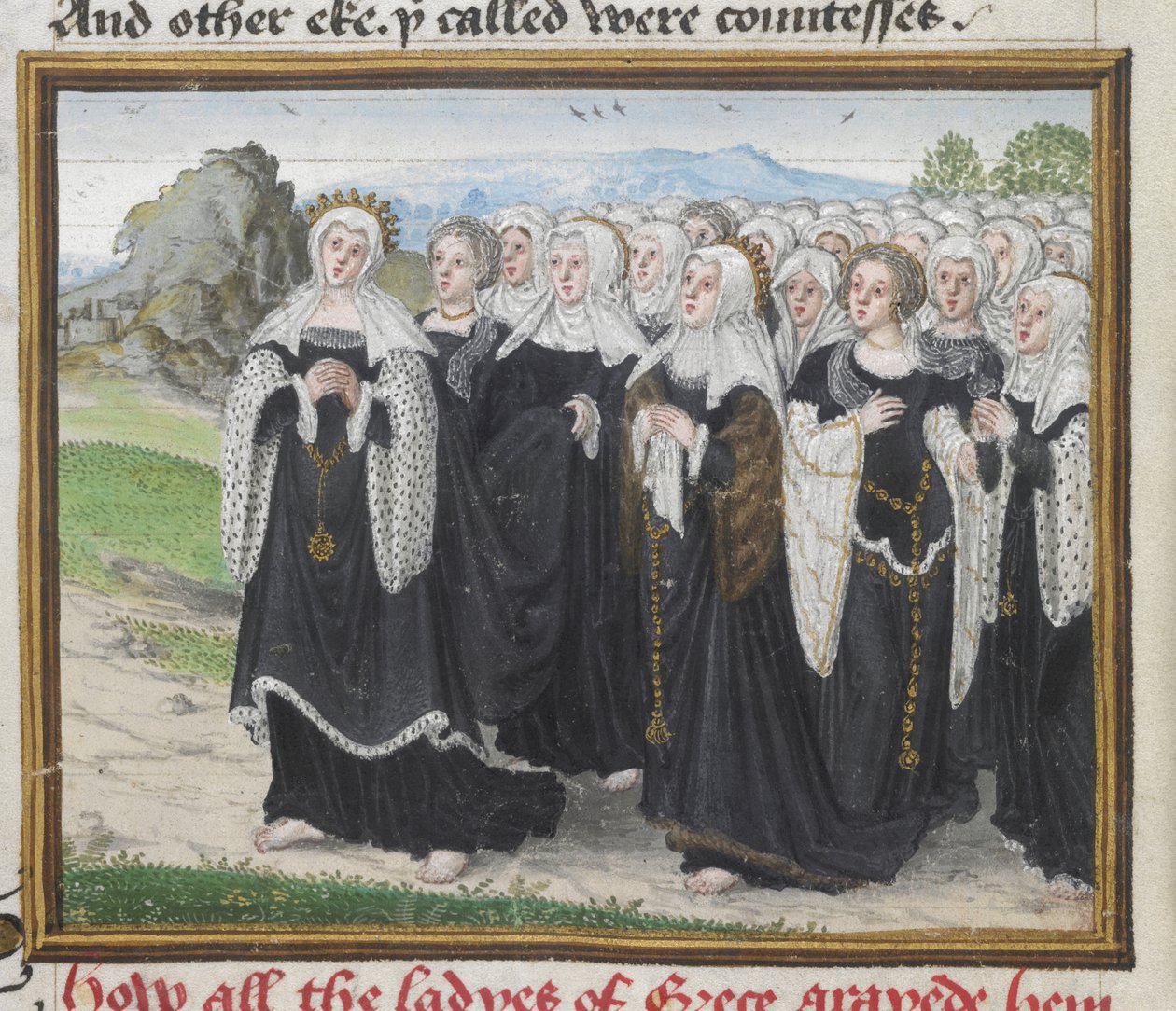 Roy 18 D II f.160 Grekiska kvinnor som reser till Thebe, från 