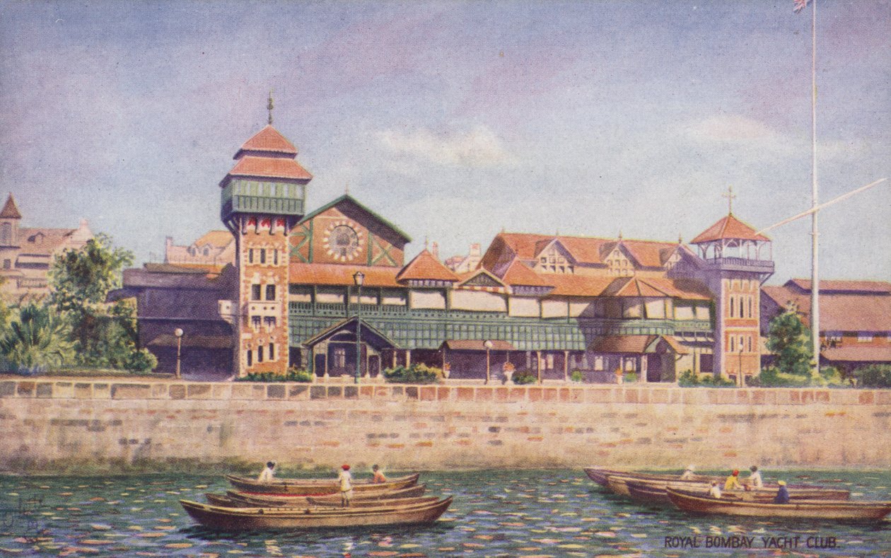 Royal Bombay Yacht Club (färglitografi) av English School