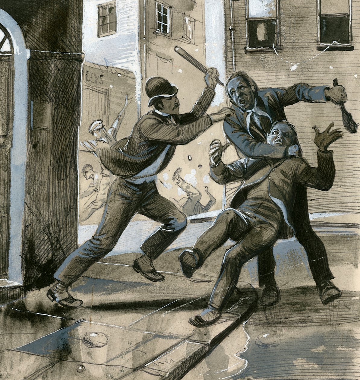 Royal Marines som civilklädda poliser 1882 för att hjälpa Dublinpolisen mot "Invincibles av English School