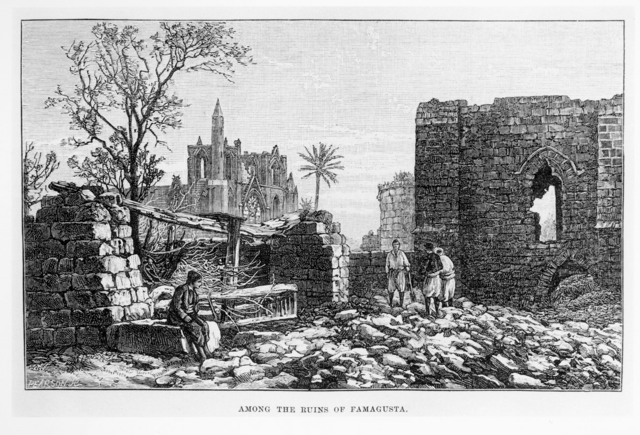 Ruinerna av Famagusta, Cypern, från In an Enchanted Island av W.H. Mallock, publicerad 1889 av English School