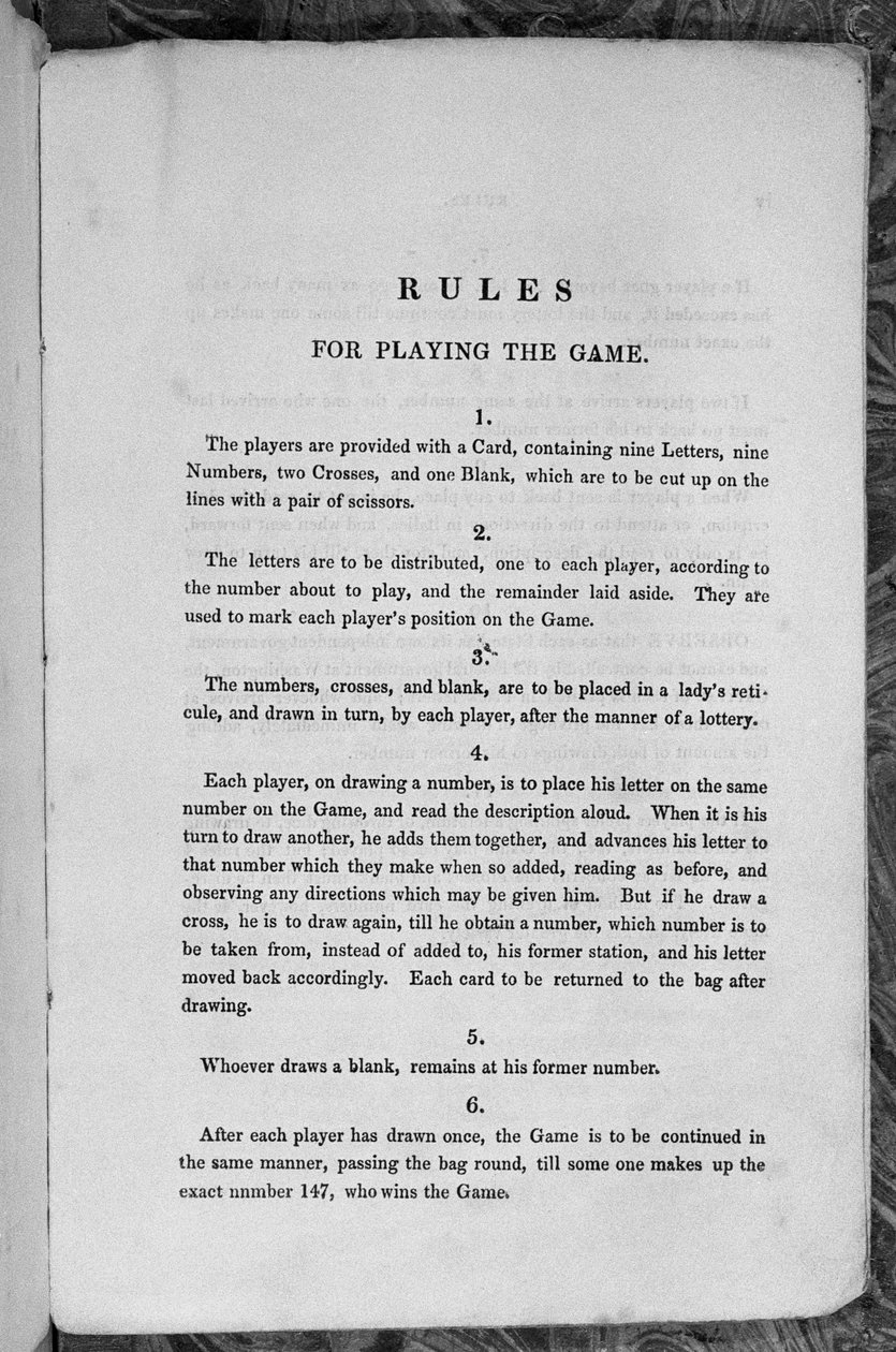 Regler för att spela spelet med Star-Spangled Banner eller emigranter till USA, ca 1840 av English School