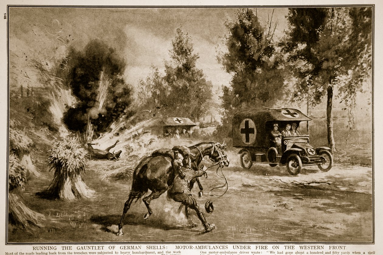Running the Gauntlet of German Shells: Motorambulanser under beskjutning på västfronten, 1914-19 av English School
