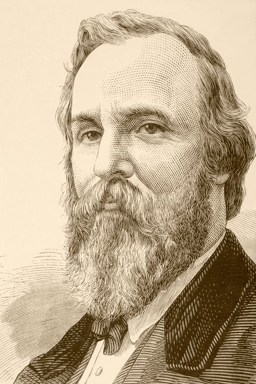 Rutherford Birchard Hayes (litho) av English School
