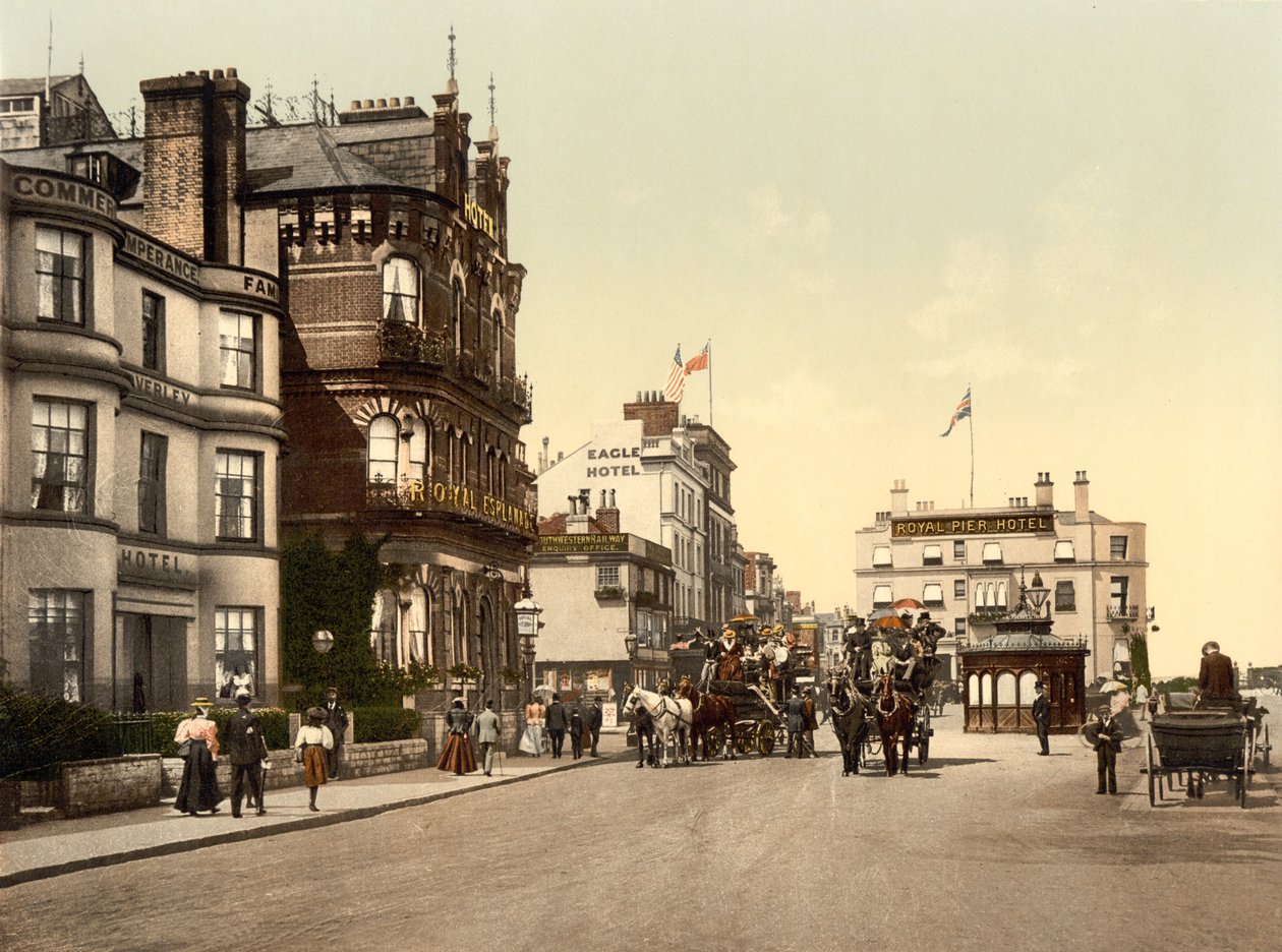 Ryde Hotels, Isle of Wight (handfärgat foto) av English School