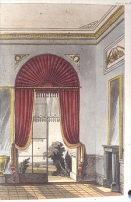 Saloon, skylt 87 från Ackermanns Repository of Arts, publicerad 1809-28 (färg litho) av English School