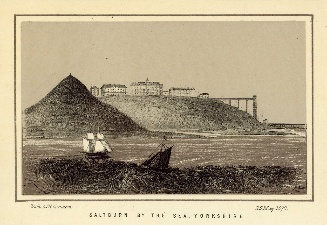 Saltburn by the Sea, Yorkshire (litografi) av English School