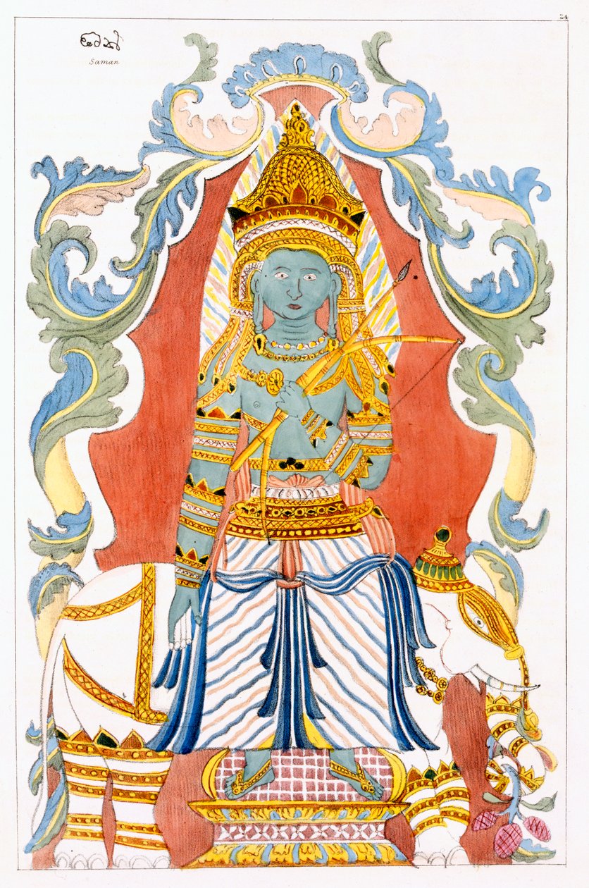 Saman Dewa Raja, Four Hill Guards, från The History and Doctrine of Buddhism av Edward Upham, 1829 av English School