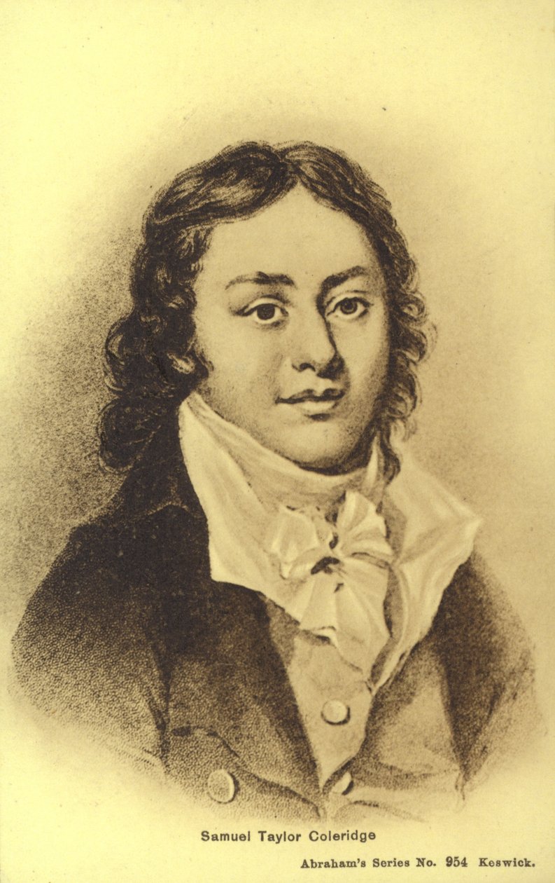 Samuel Taylor Coleridge (1772-1834), engelsk poet (litografi) av English School