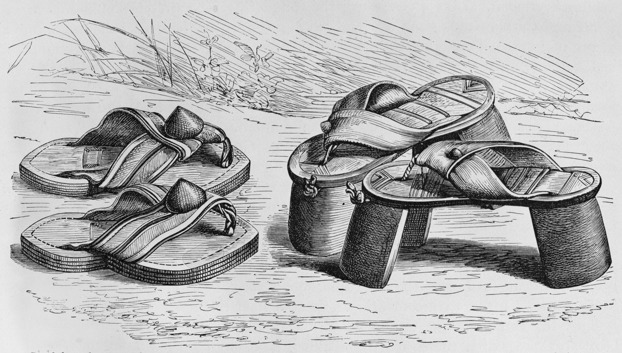 Sandaler och mönster från västra Soudan, möjligen Mandingo, från 