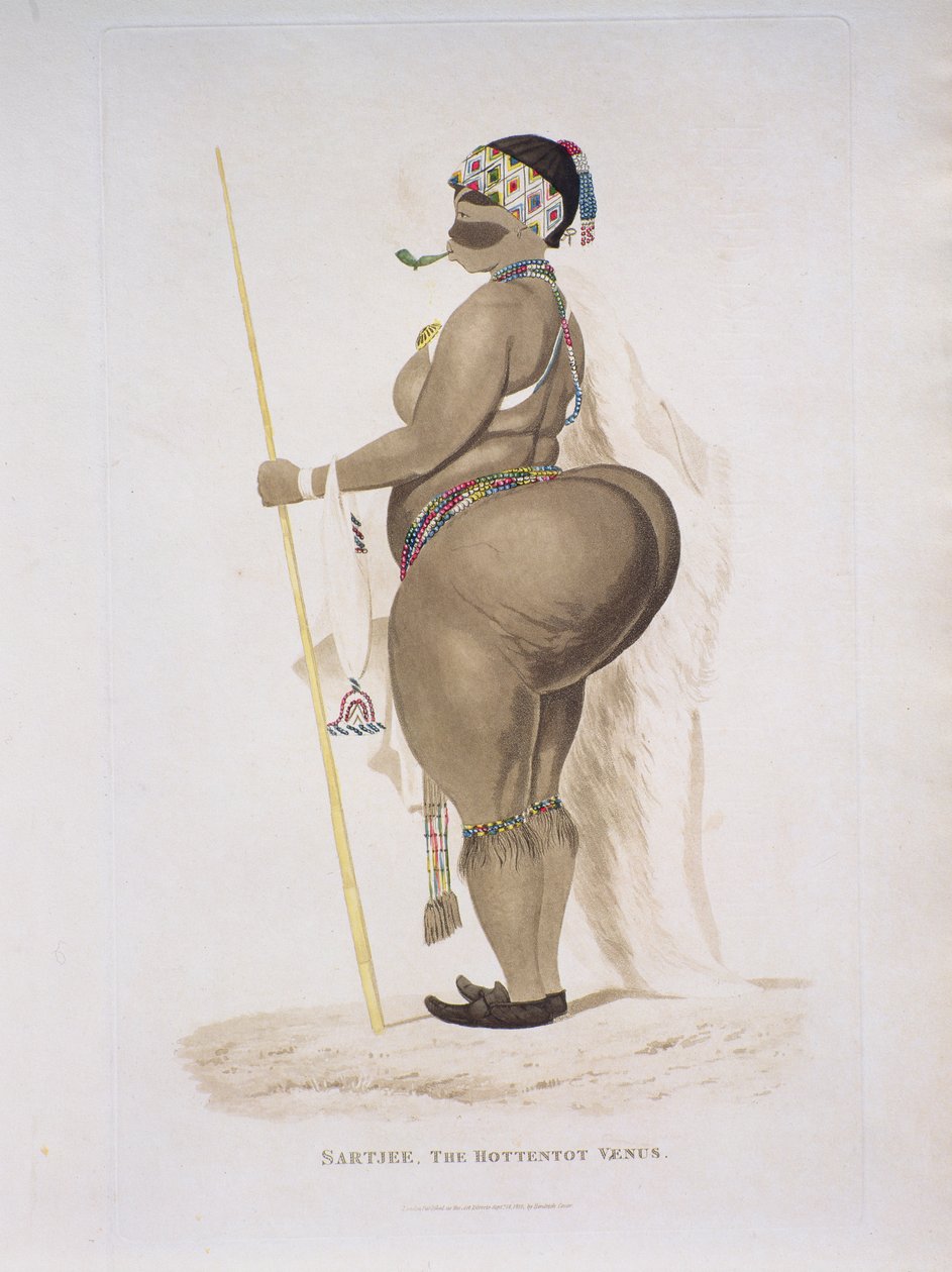 Sartjee, The Hottentot Venus, 1810 (handfärgad gravyr) av English School