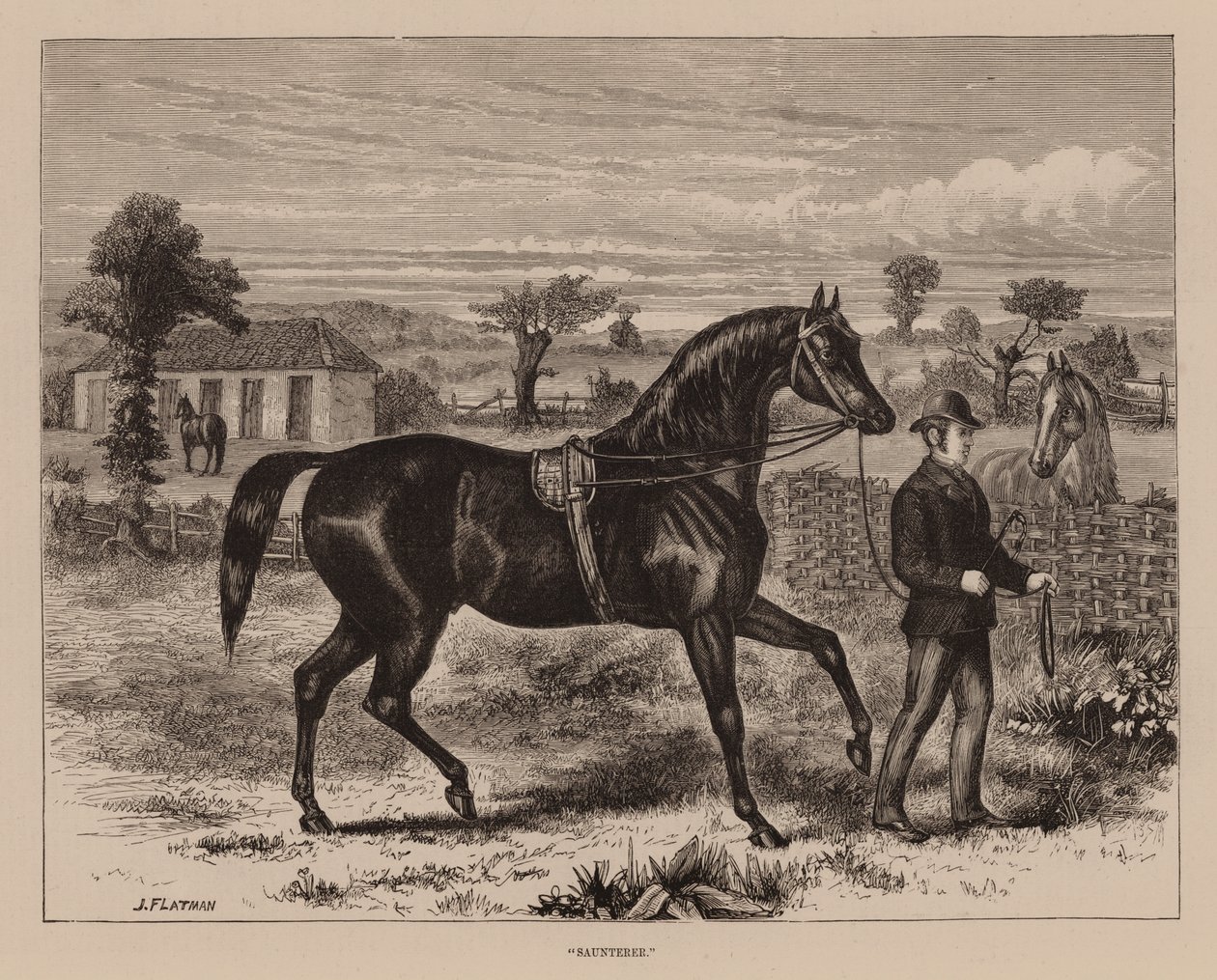 "Saunterer" (gravyr) av English School