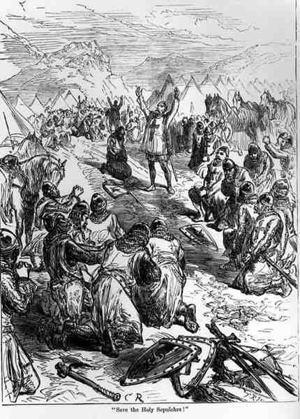 Rädda den heliga graven, Richard I (1157-99) före slaget vid Arsuf, juli 1191 av English School