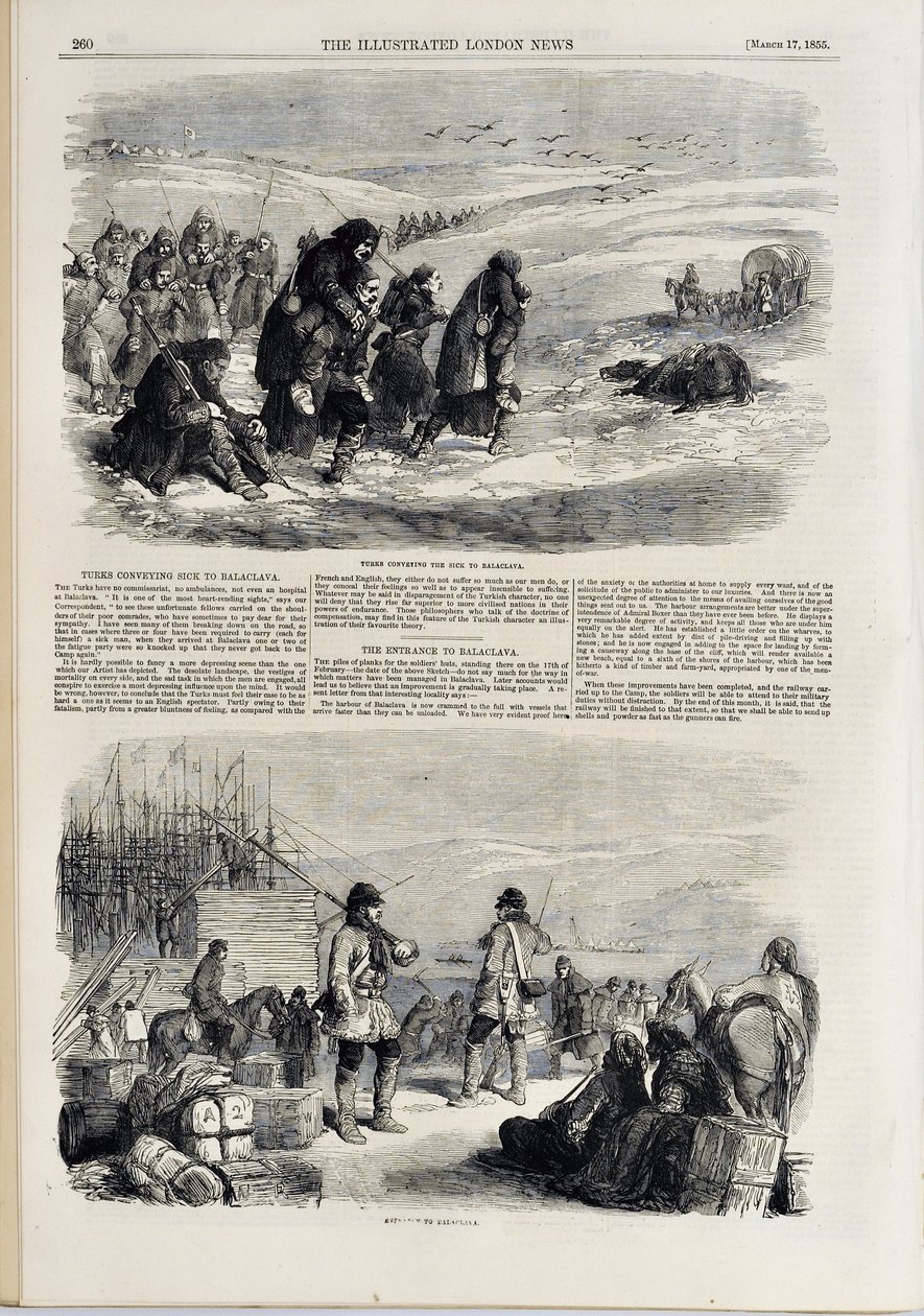 Scen från Balaclava, från "The Illustrated London News" av English School