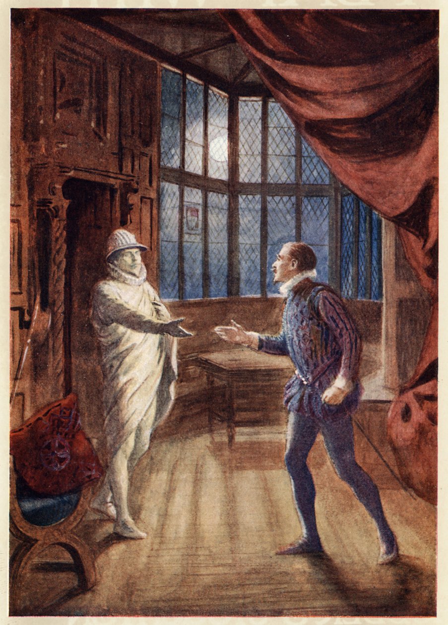 Scen ur operan Don Giovanni (1787), ur "A Day With Wolfgang Amadeus Mozart" av May Byron, ca 1914 (tryck) av English School